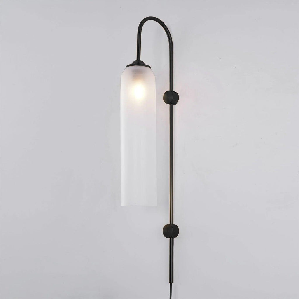 Tall Cylindrical Shade Aurora Mouth Blown Glass Wall Light