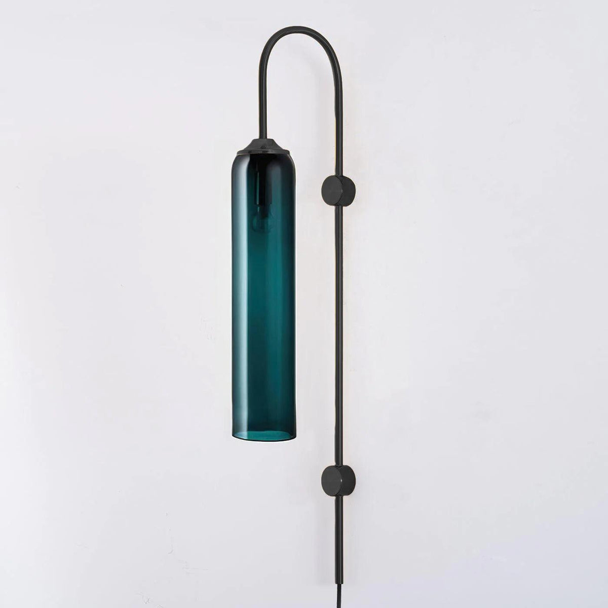 Tall Cylindrical Shade Aurora Mouth Blown Glass Wall Light