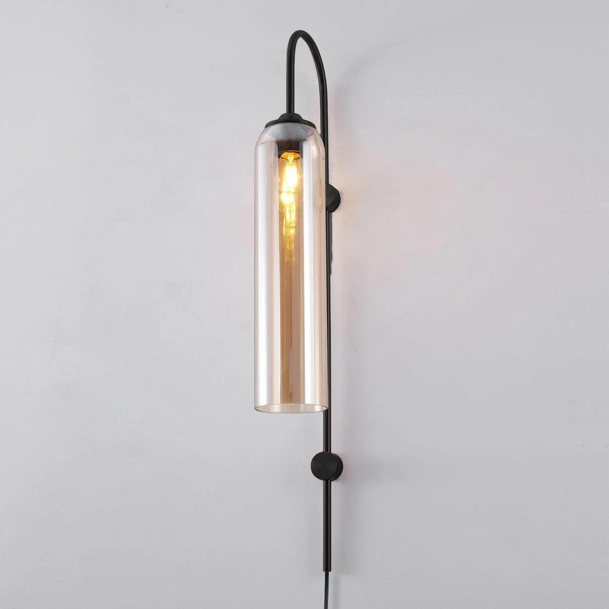 Tall Cylindrical Shade Aurora Mouth Blown Glass Wall Light