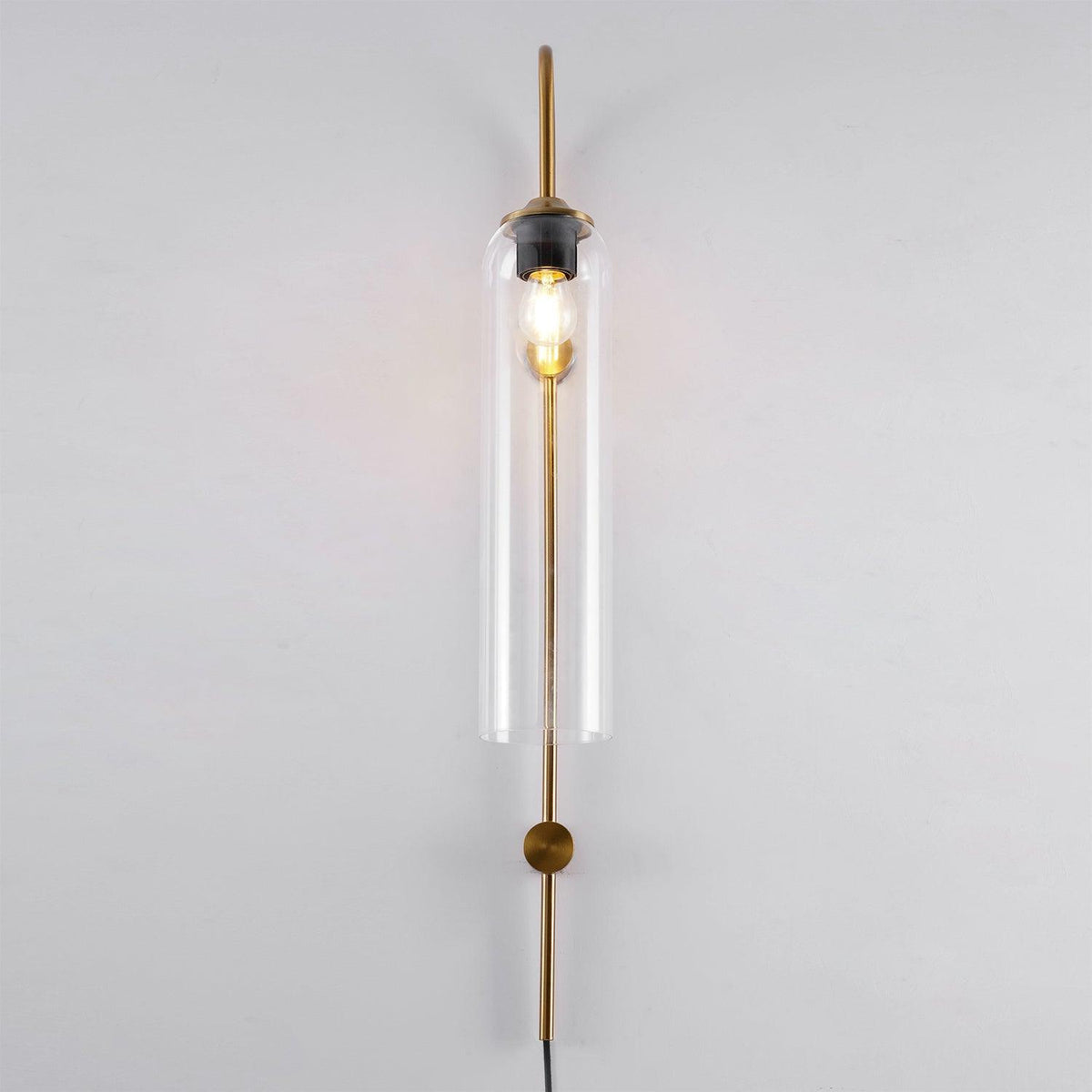 Tall Cylindrical Shade Aurora Mouth Blown Glass Wall Light