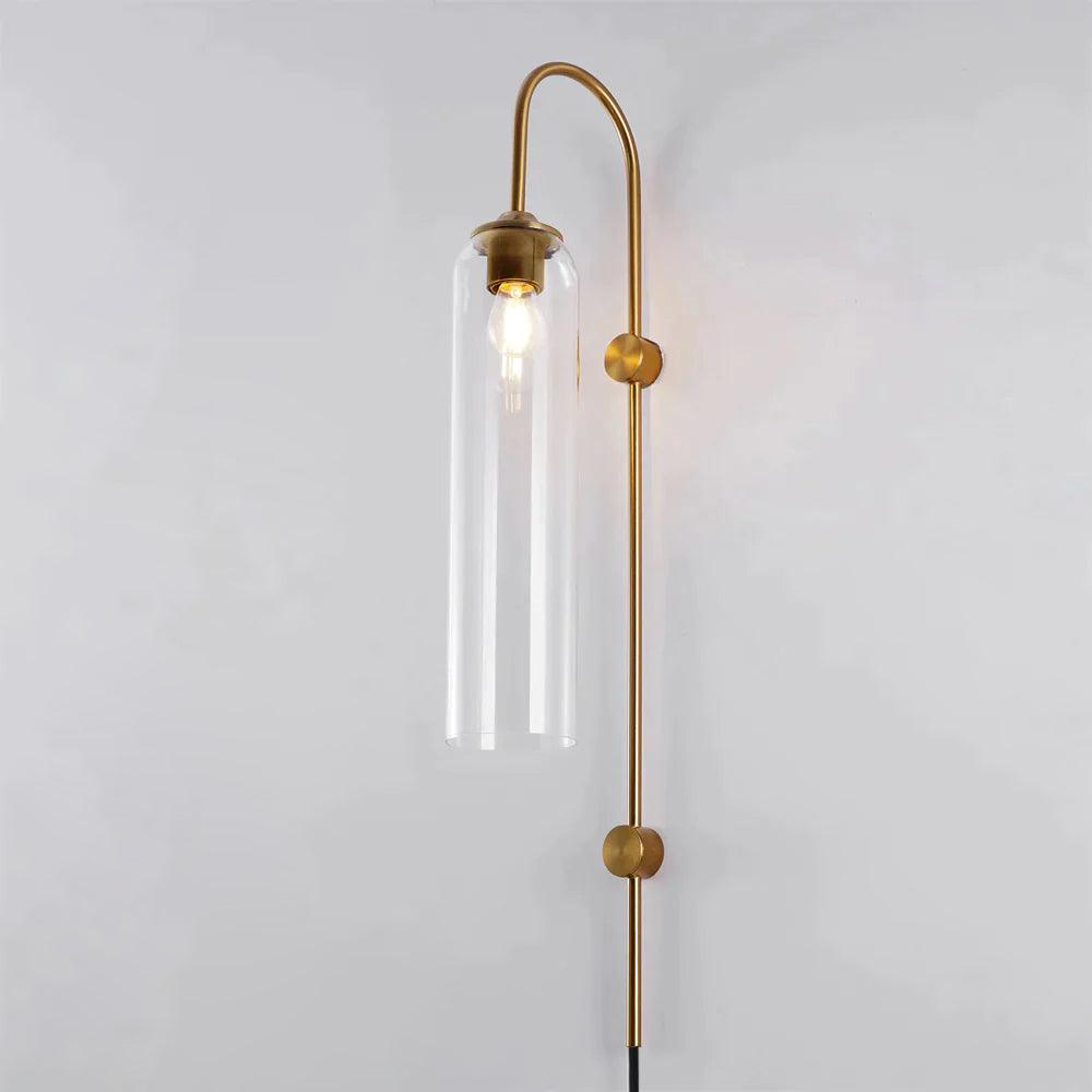 Tall Cylindrical Shade Aurora Mouth Blown Glass Wall Light