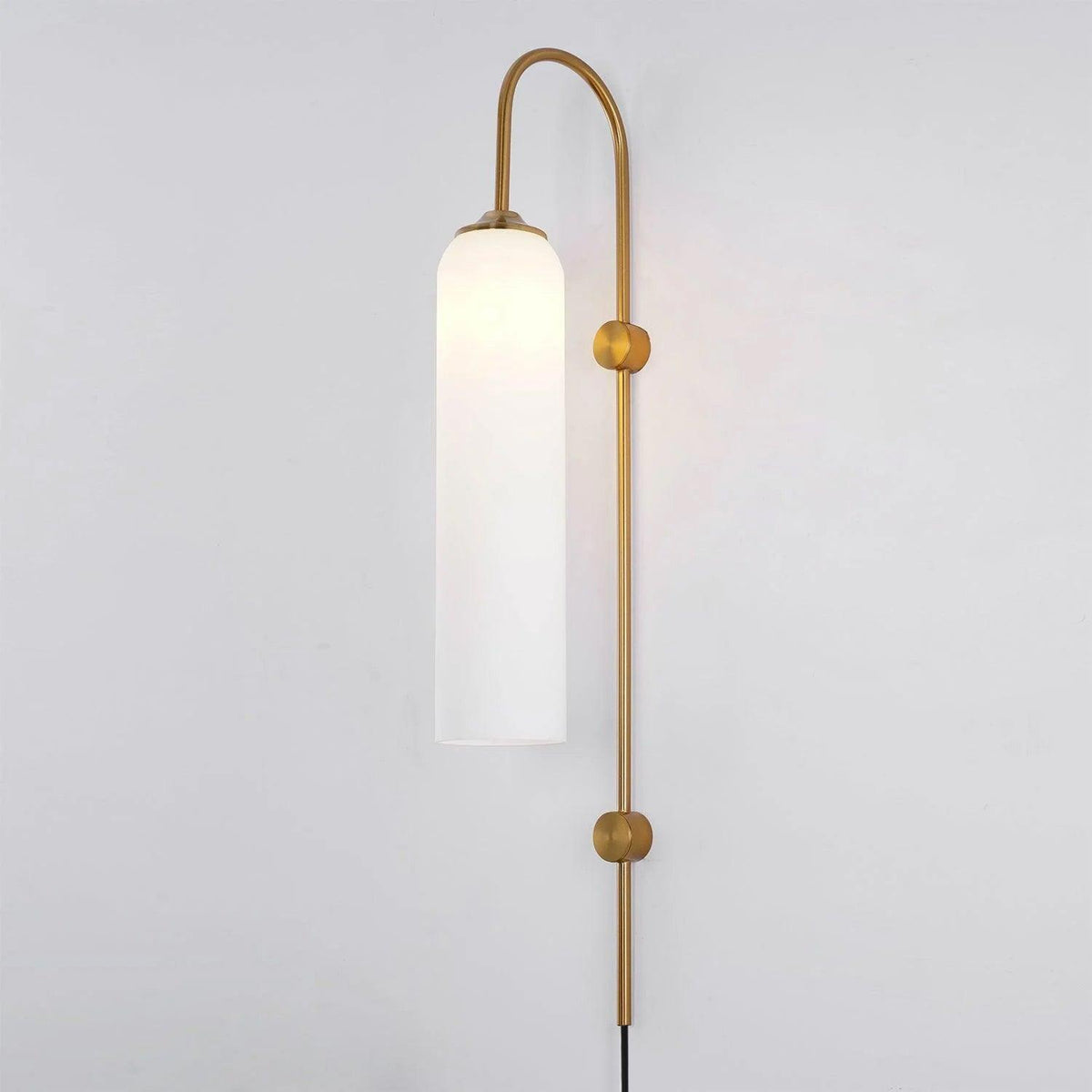 Tall Cylindrical Shade Aurora Mouth Blown Glass Wall Light