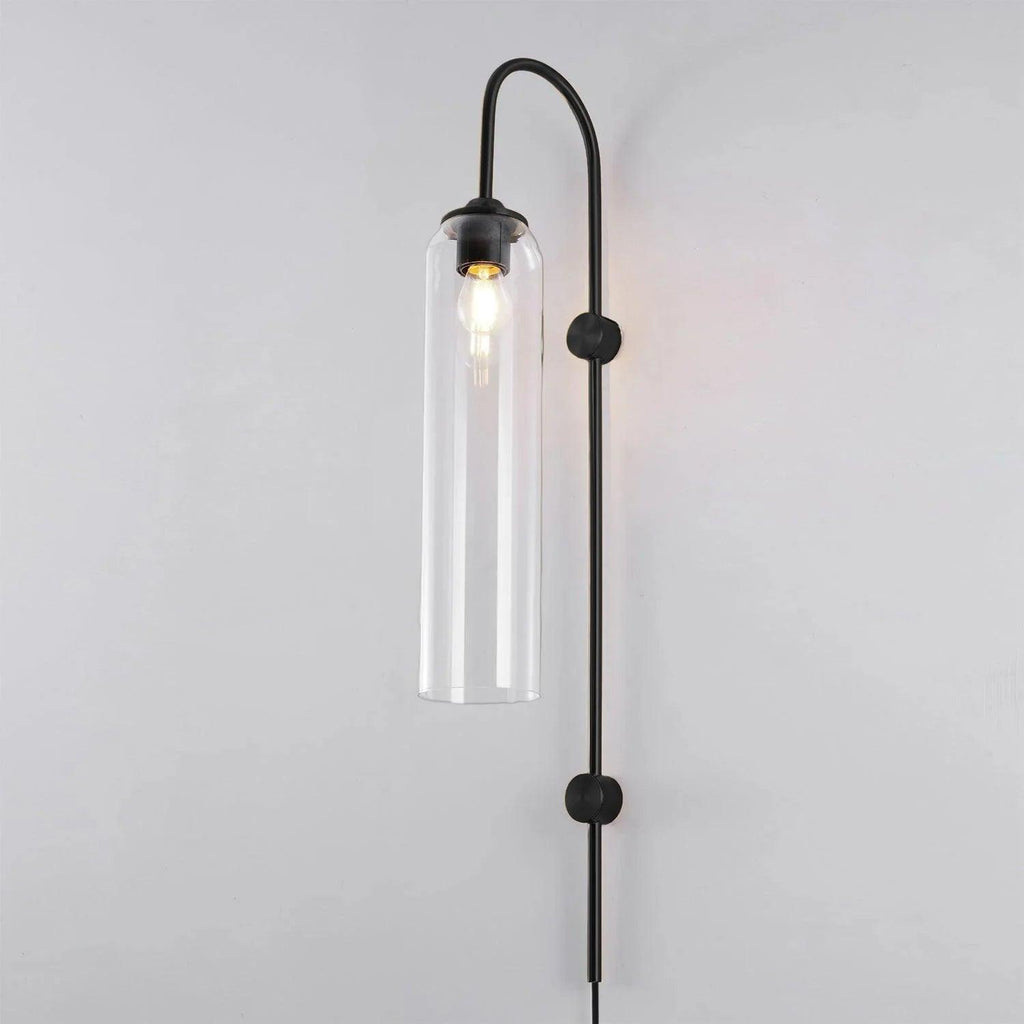 Tall Cylindrical Shade Aurora Mouth Blown Glass Wall Light