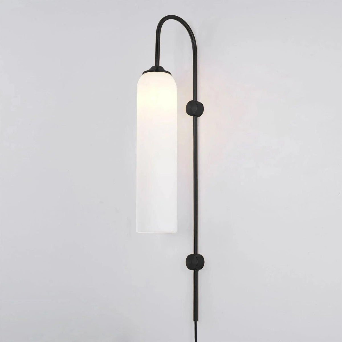 Tall Cylindrical Shade Aurora Mouth Blown Glass Wall Light