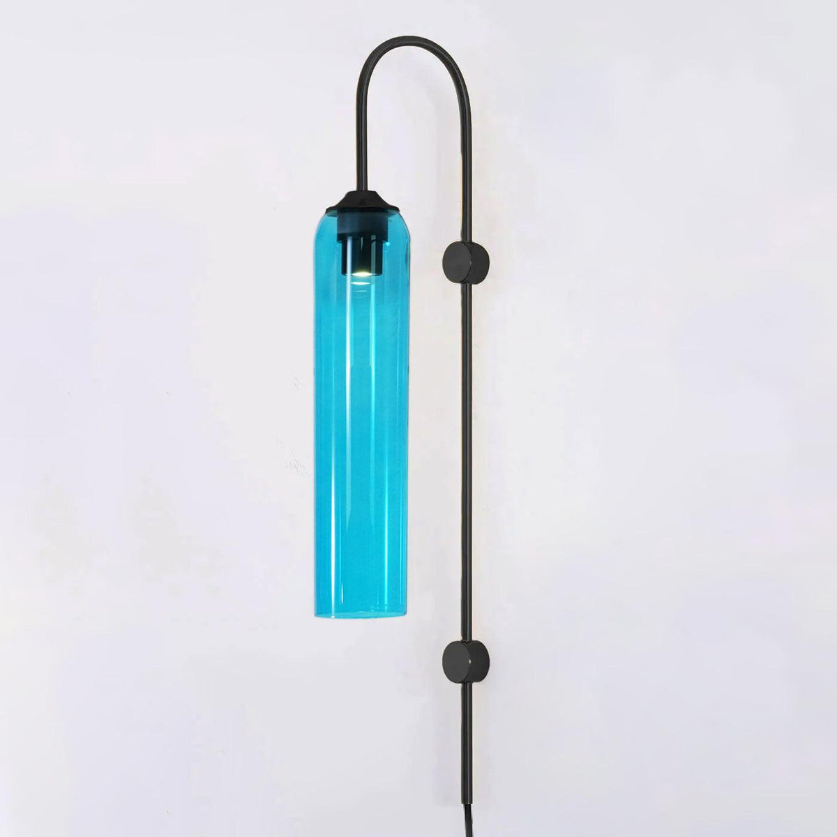 Tall Cylindrical Shade Aurora Mouth Blown Glass Wall Light