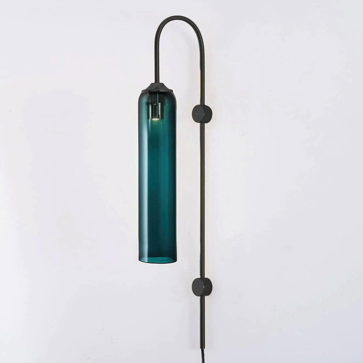 Tall Cylindrical Shade Aurora Mouth Blown Glass Wall Light