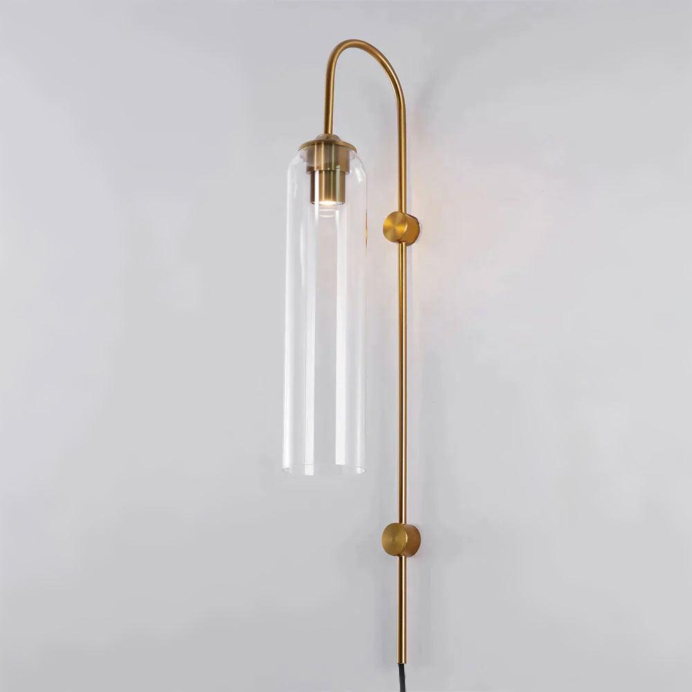 Tall Cylindrical Shade Aurora Mouth Blown Glass Wall Light