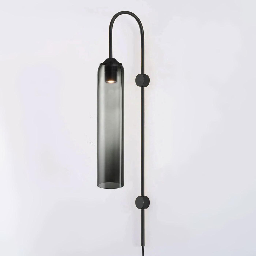 Tall Cylindrical Shade Aurora Mouth Blown Glass Wall Light