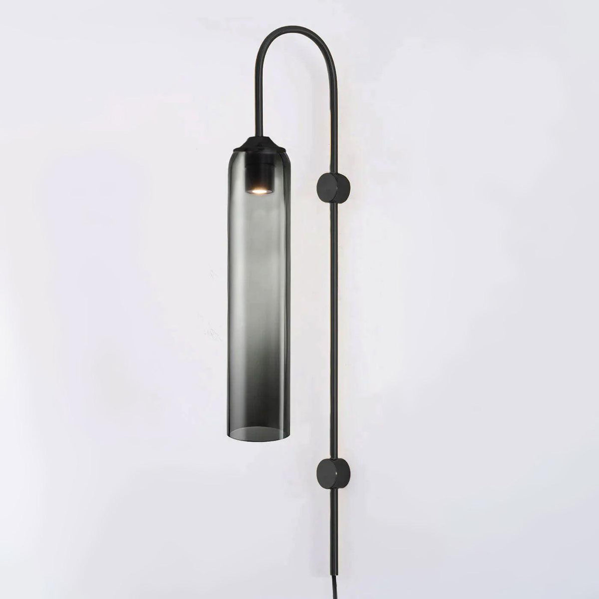 Tall Cylindrical Shade Aurora Mouth Blown Glass Wall Light