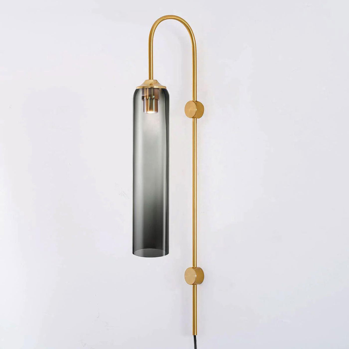 Tall Cylindrical Shade Aurora Mouth Blown Glass Wall Light