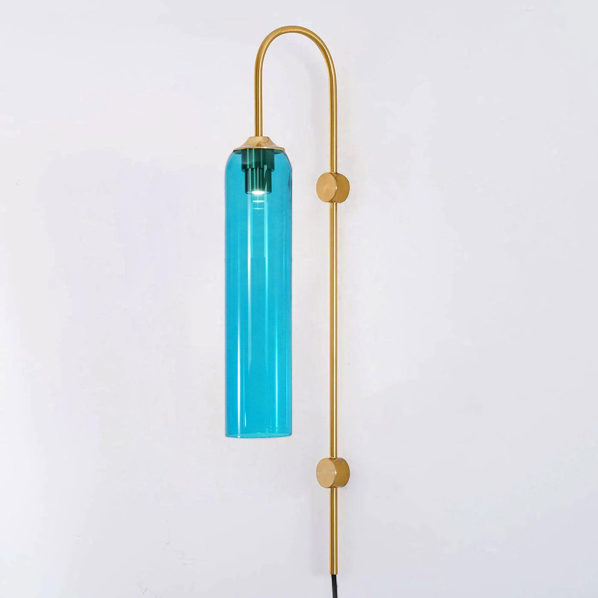 Tall Cylindrical Shade Aurora Mouth Blown Glass Wall Light