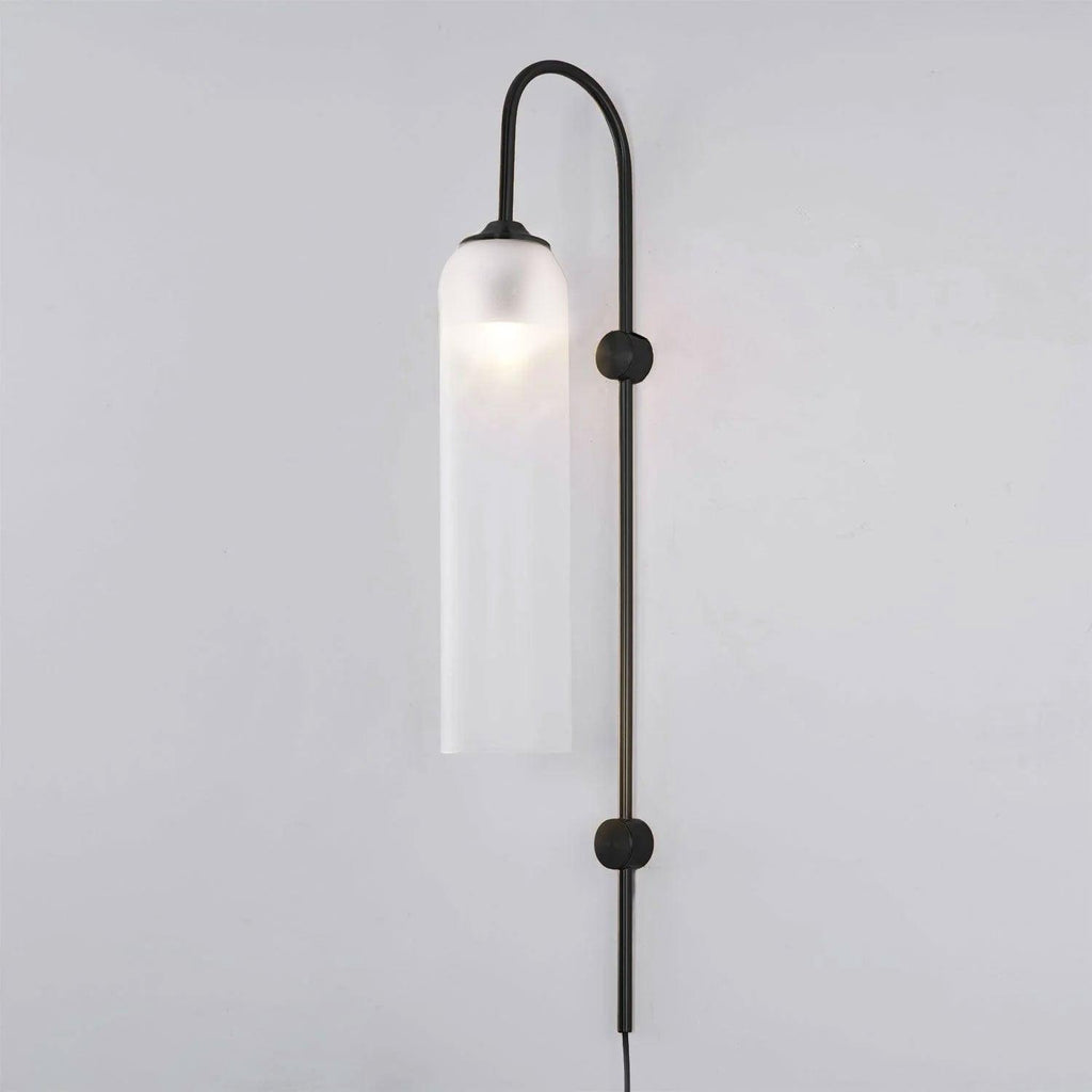 Tall Cylindrical Shade Aurora Mouth Blown Glass Wall Light