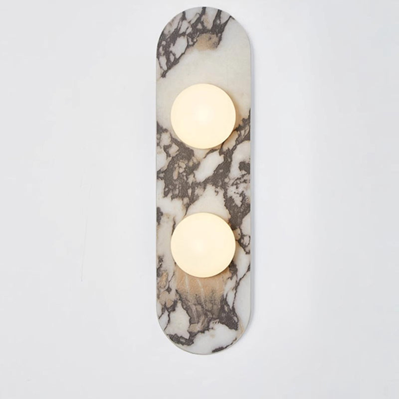 Italian Marble Sculptural Wall Light With Glass Shade