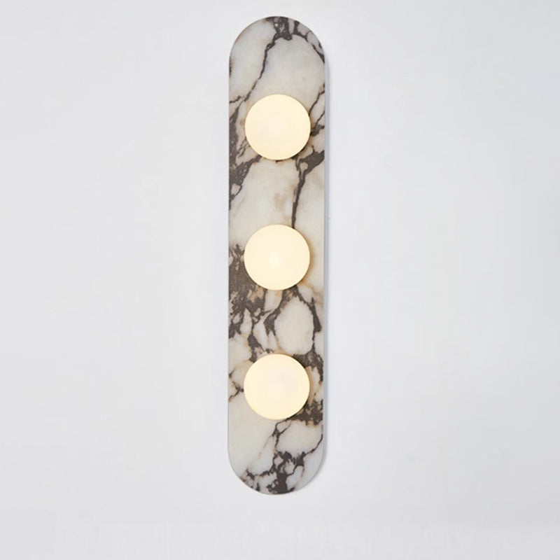 Italian Marble Sculptural Wall Light With Glass Shade