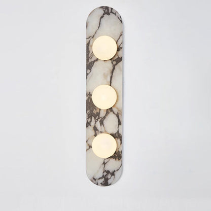 Italian Marble Sculptural Wall Light With Glass Shade