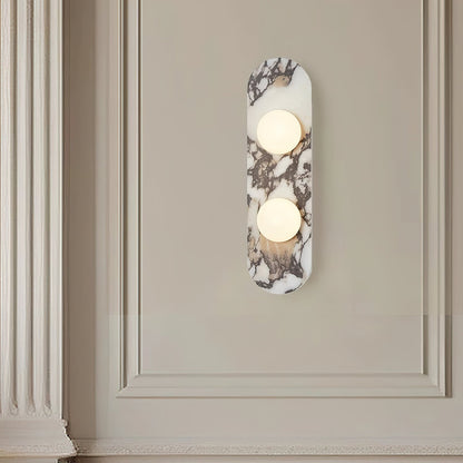 Italian Marble Sculptural Wall Light With Glass Shade