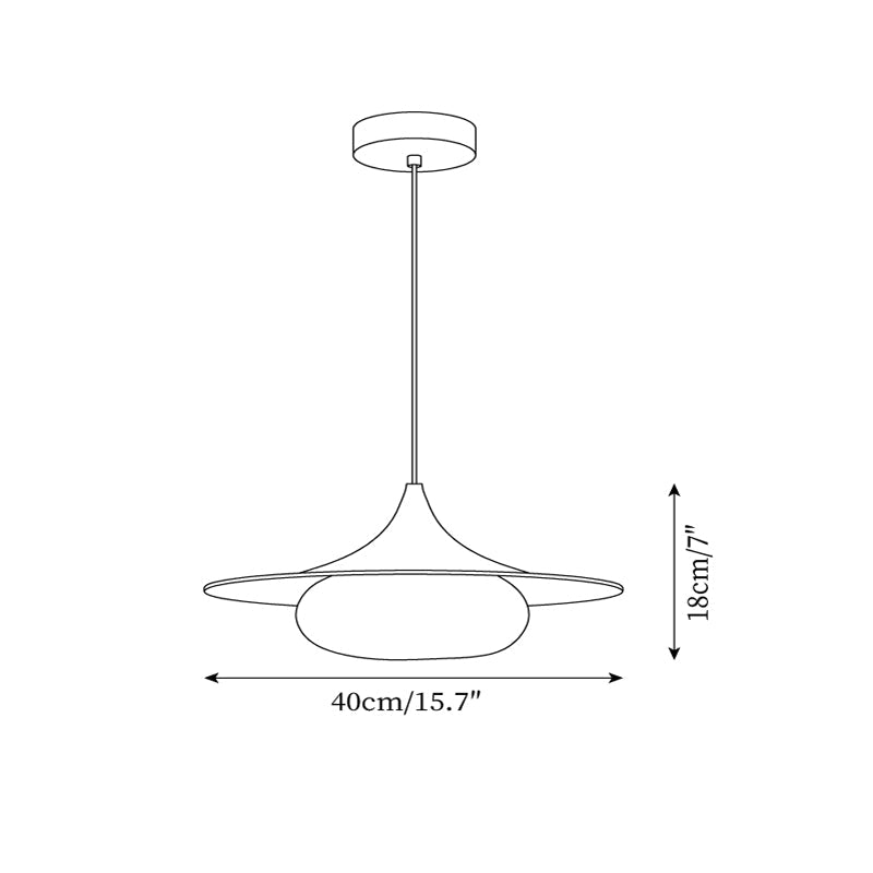 Canopy Pendant Light With Integrated LED Walnut Wood