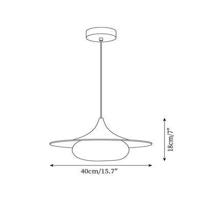 Canopy Pendant Light With Integrated LED Walnut Wood