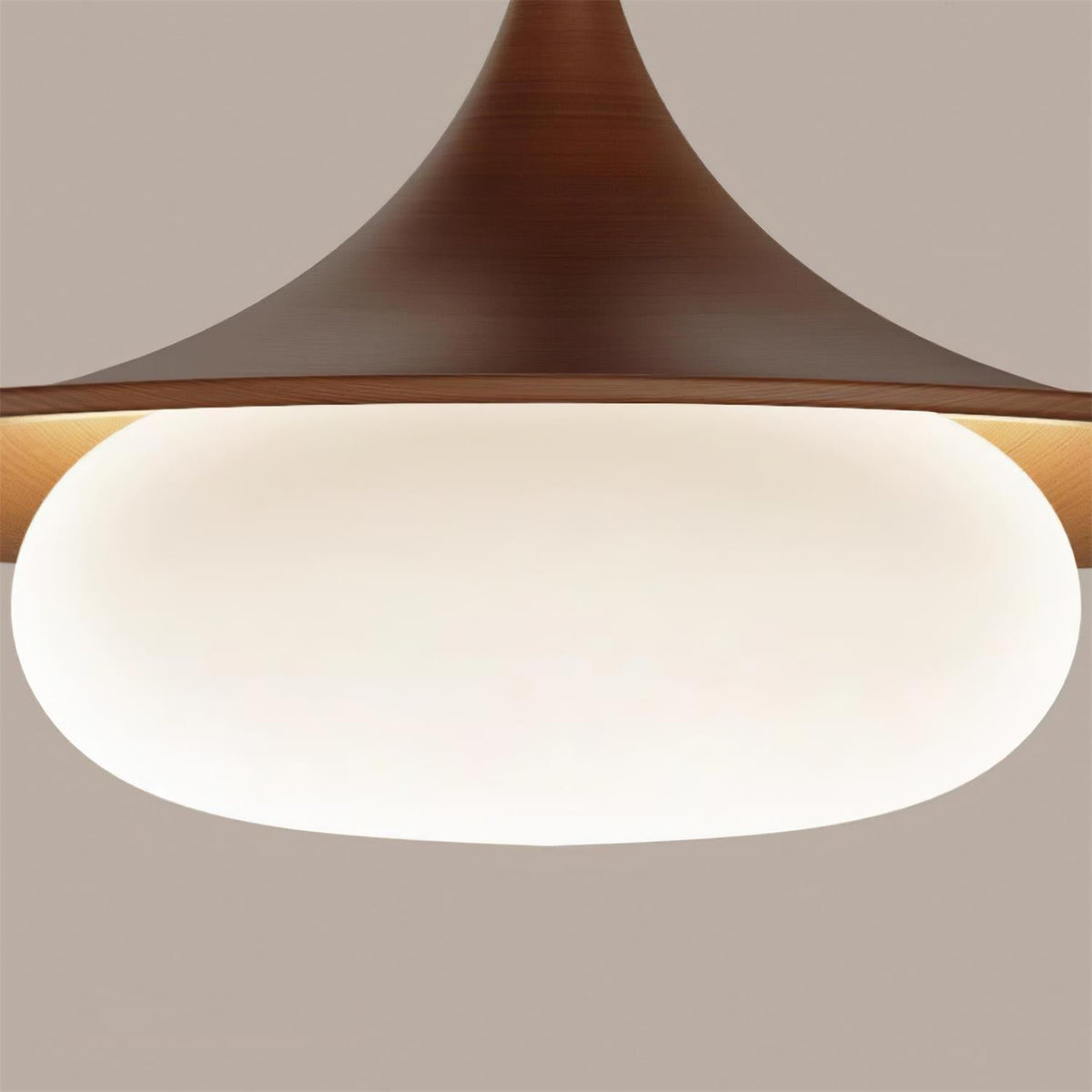 Canopy Pendant Light With Integrated LED Walnut Wood