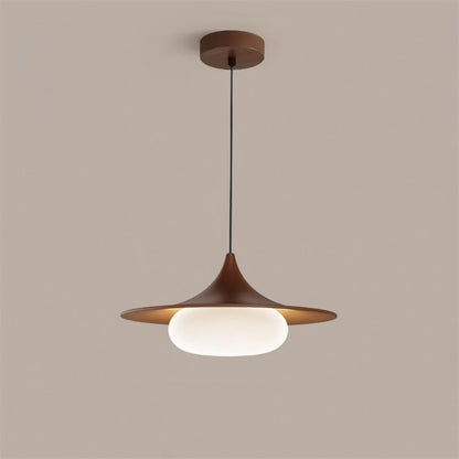 Canopy Pendant Light With Integrated LED Walnut Wood