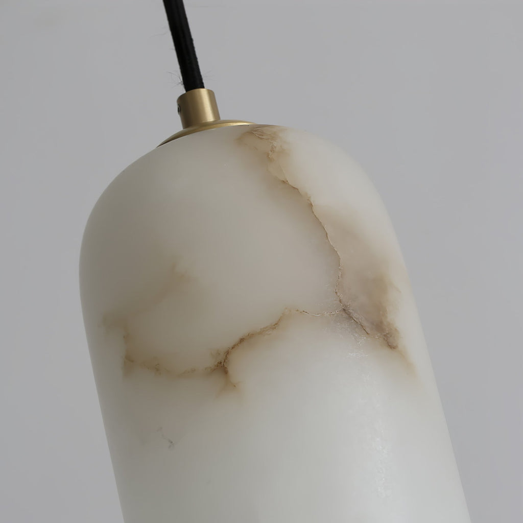 Wall Light With Gentle Glow Alabaster Brass Pendant