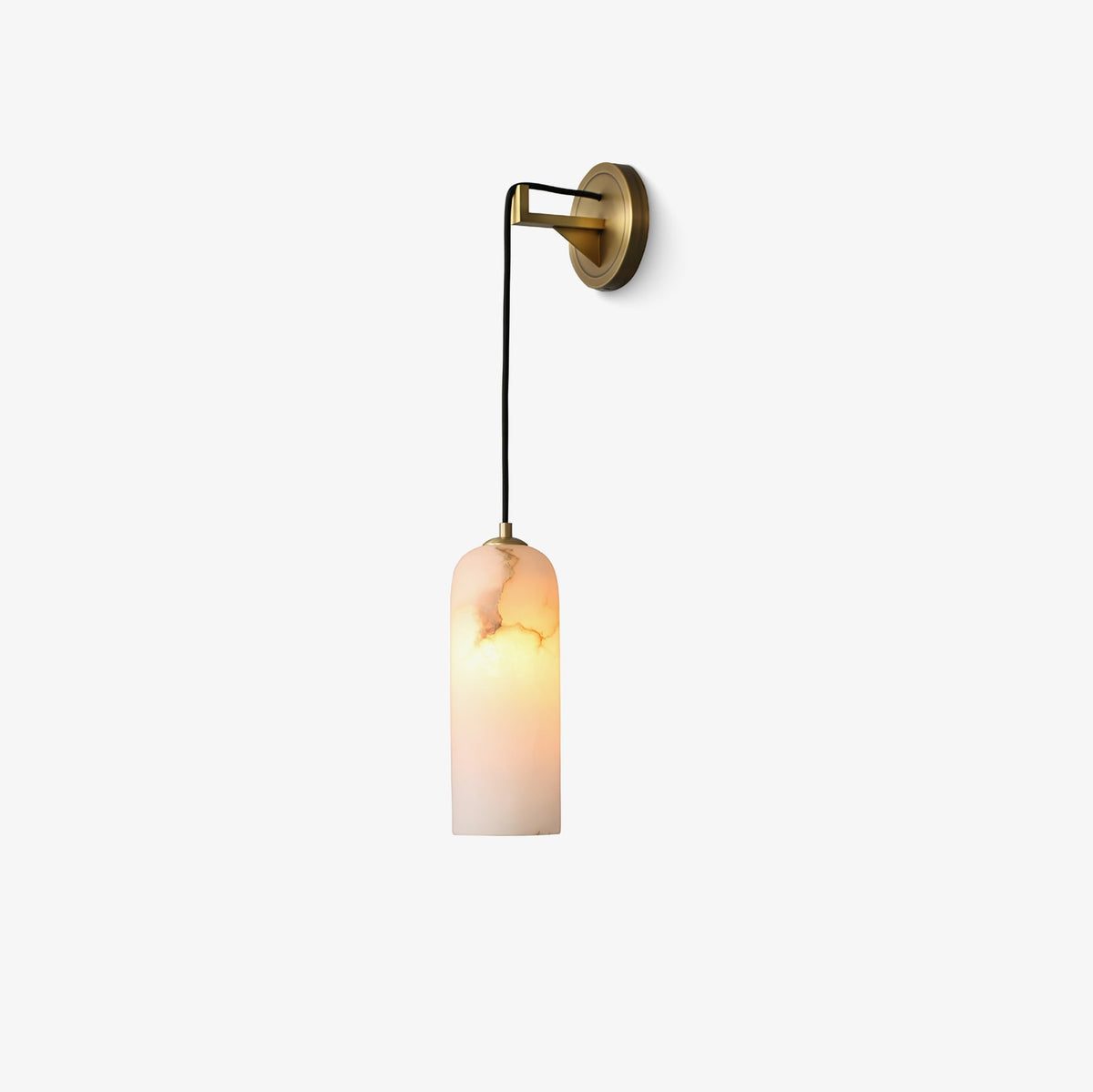 Gentle Glow Wall Light With Alabaster Brass Pendant