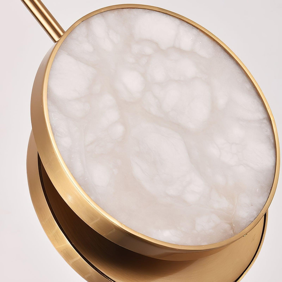 Adjustable CCT Dual Disc Alabaster Brass Pendant Light