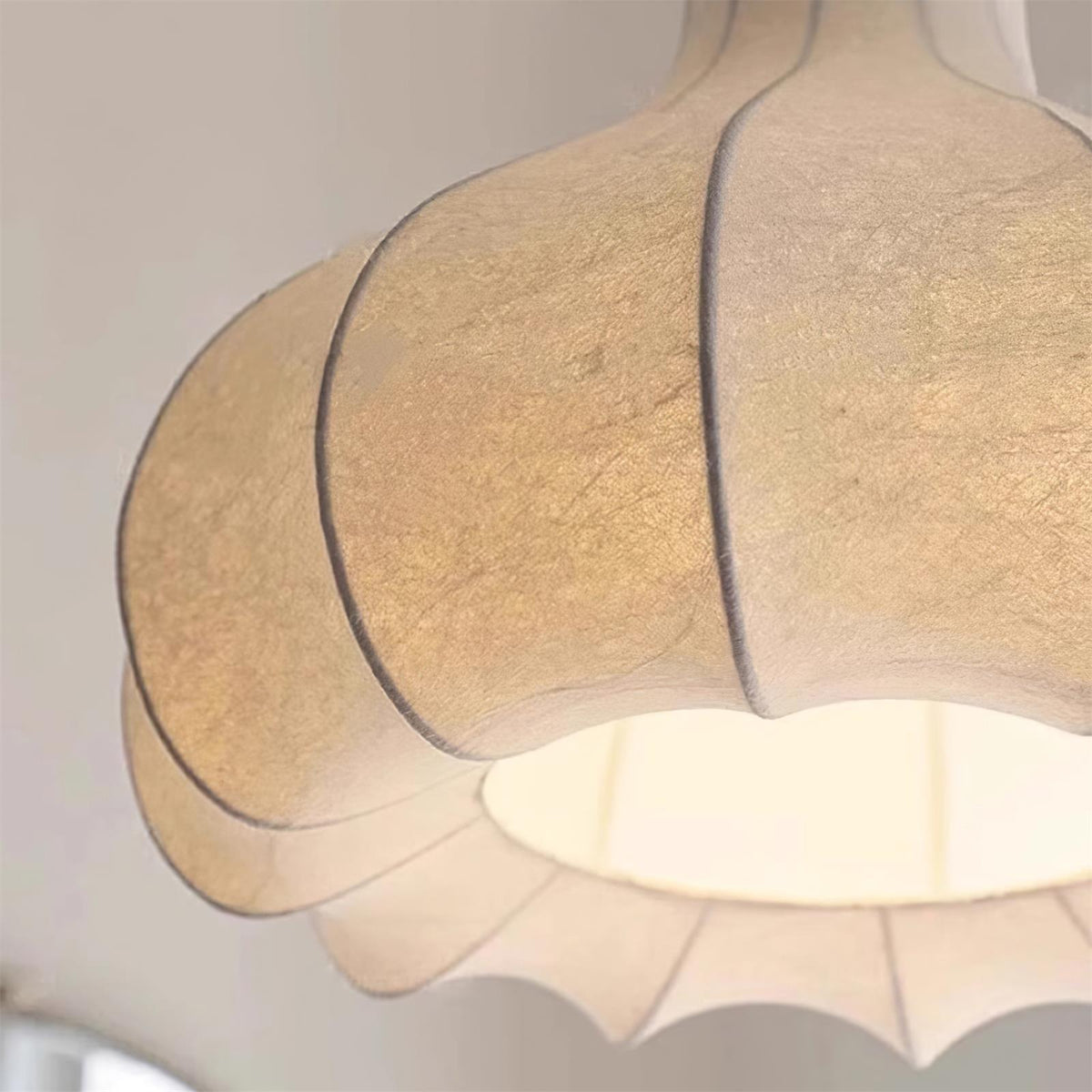 White Pleated Silk Shade Pendant Light Elegant