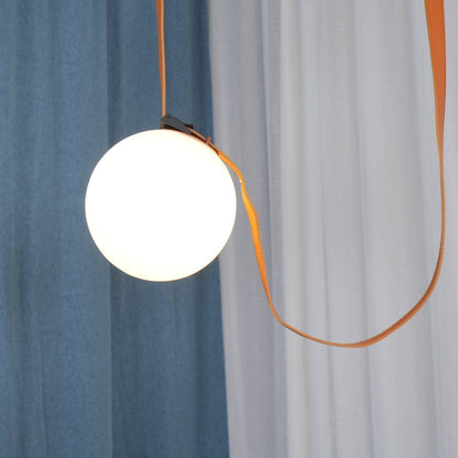 Sophistication Glass And Leather Geometric Pendant Light