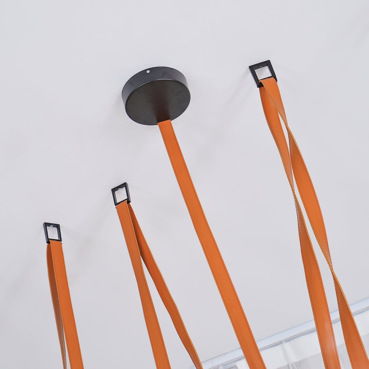 Sophistication Glass And Leather Geometric Pendant Light
