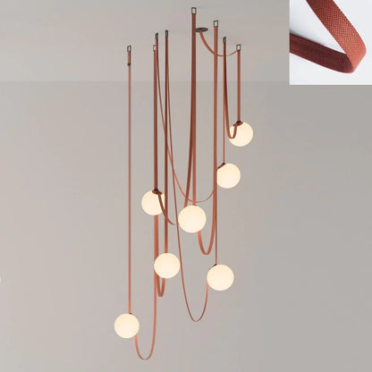 Sophistication Glass And Leather Geometric Pendant Light