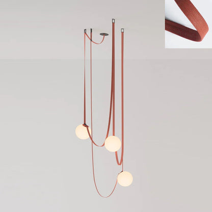 Sophistication Glass And Leather Geometric Pendant Light