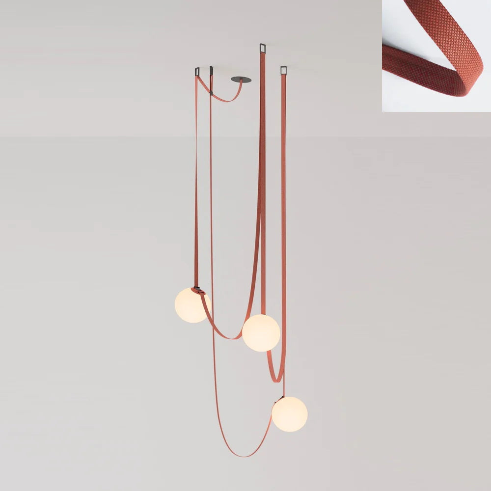 Sophistication Glass And Leather Geometric Pendant Light