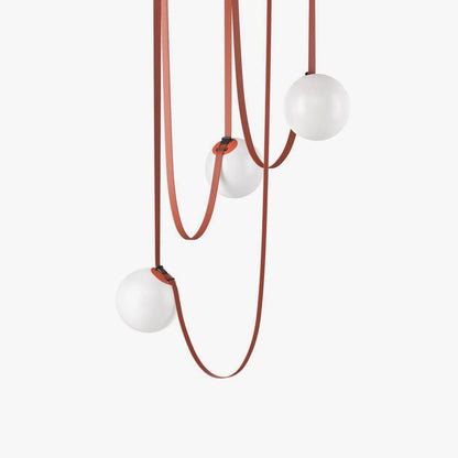 Sophistication Glass And Leather Geometric Pendant Light