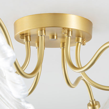 Glass Ceiling Light With Frosted Leaves Floral Whisper