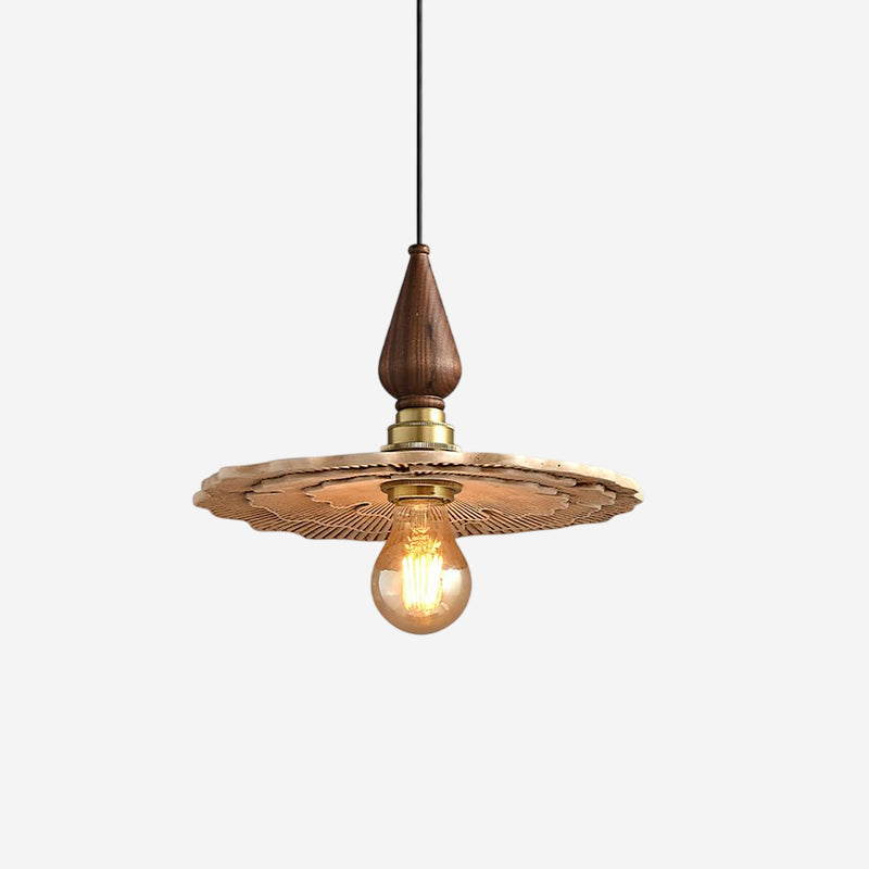 Pendant Light For Warm Ambience Three Head Walnut Wood Brass
