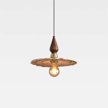 Pendant Light For Warm Ambience Three Head Walnut Wood Brass