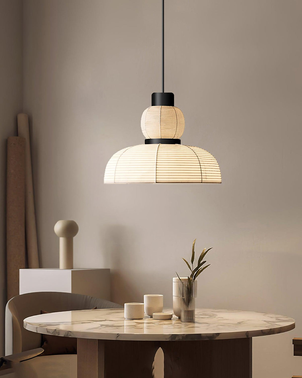 White Fabric Shade Pendant Lamp For Gentle Ambient Glow
