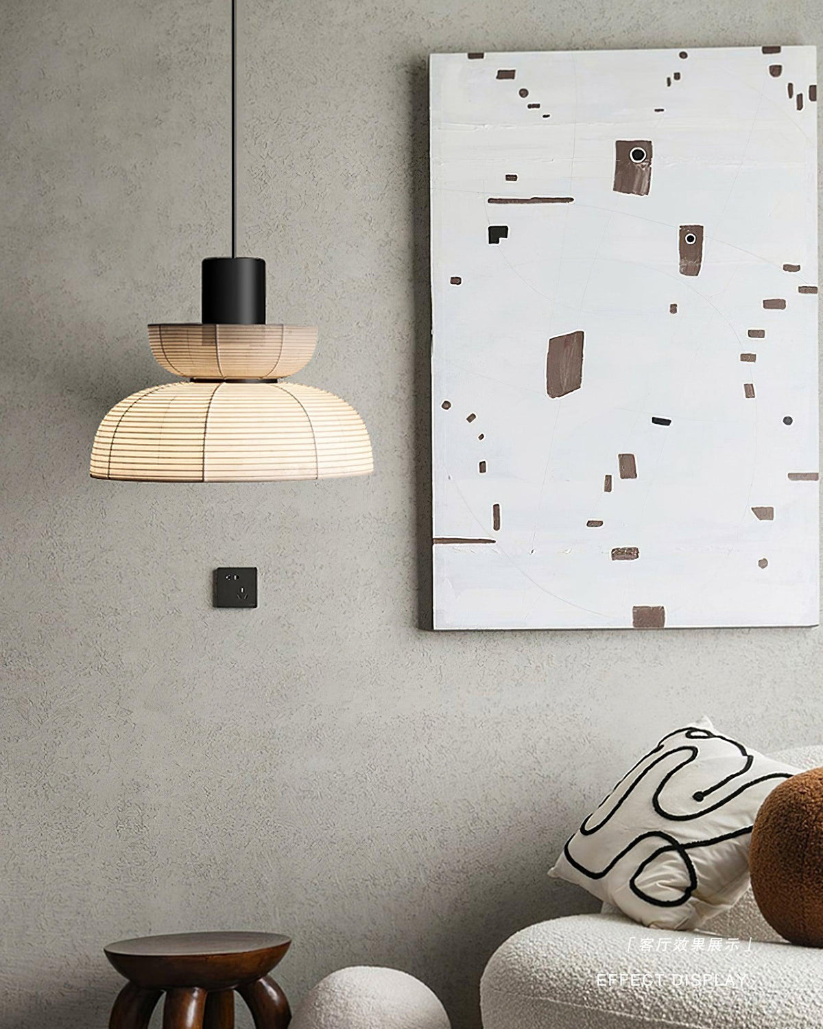 White Fabric Shade Pendant Lamp For Gentle Ambient Glow