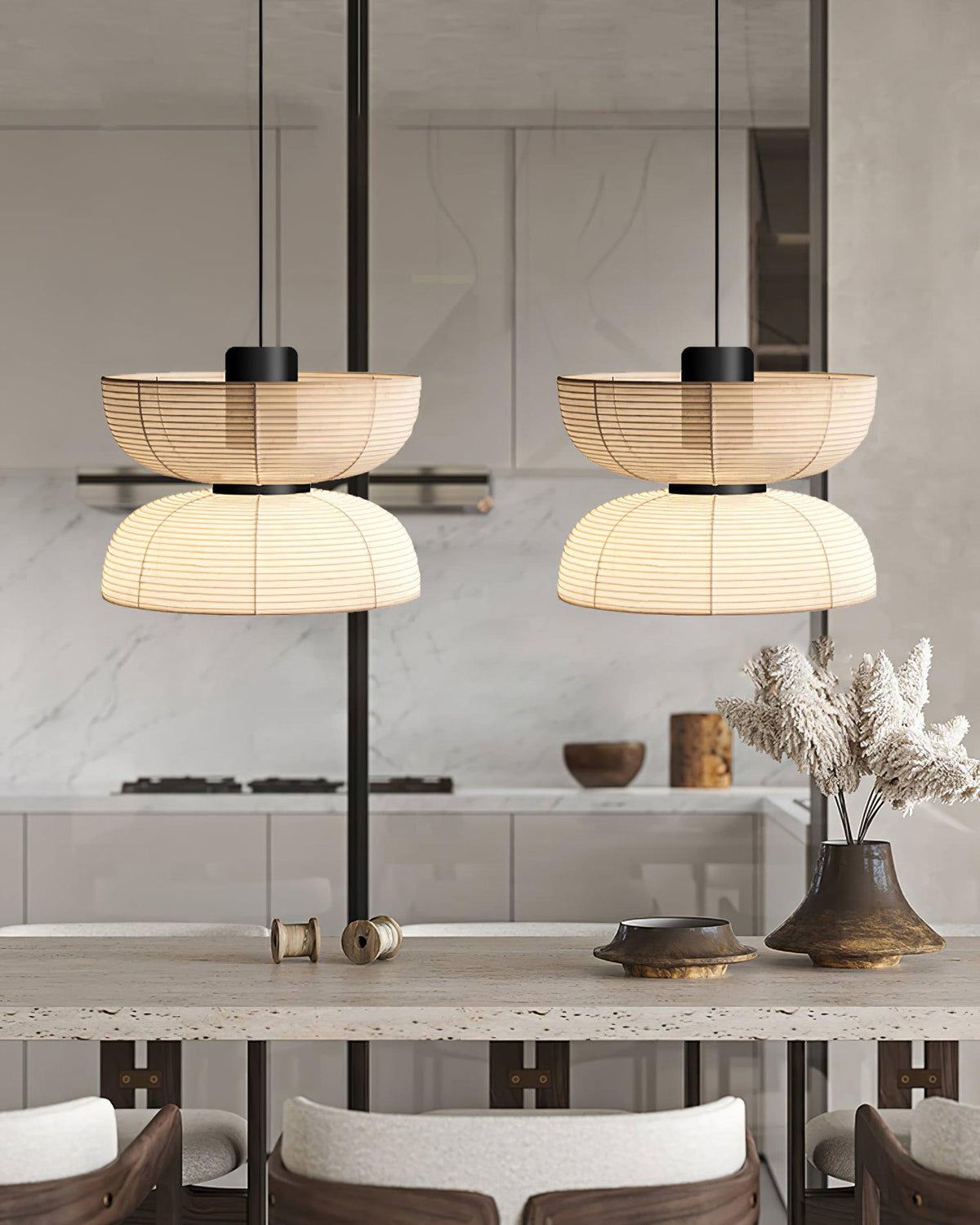 White Fabric Shade Pendant Lamp For Gentle Ambient Glow