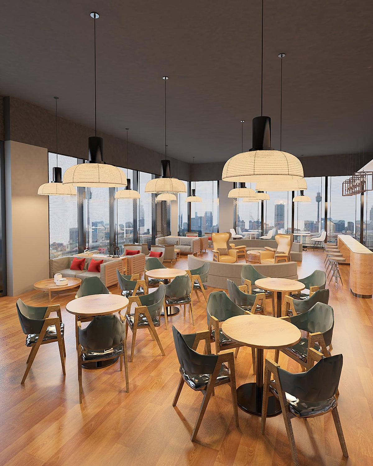 White Fabric Shade Pendant Lamp For Gentle Ambient Glow