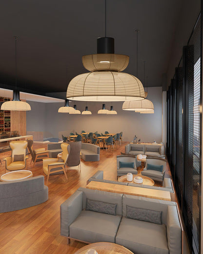 White Fabric Shade Pendant Lamp For Gentle Ambient Glow