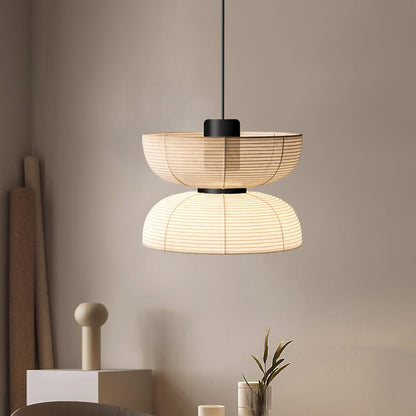 White Fabric Shade Pendant Lamp For Gentle Ambient Glow