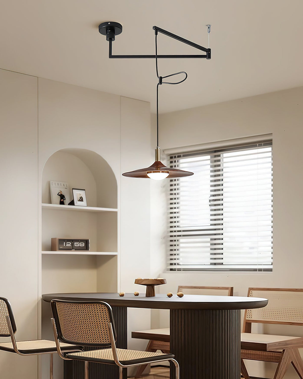 Adjustable Built-In LED Modern Swing Arm Pendant Light