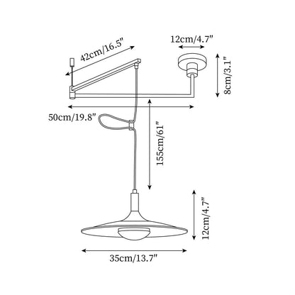 Adjustable Built-In LED Modern Swing Arm Pendant Light