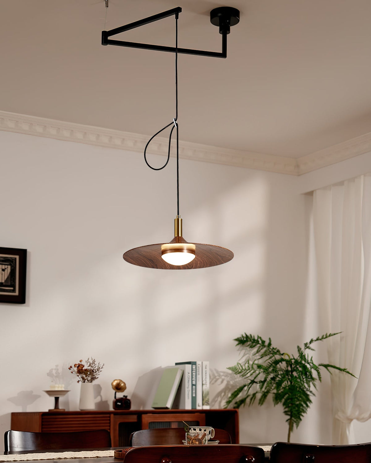 Adjustable Built-In LED Modern Swing Arm Pendant Light