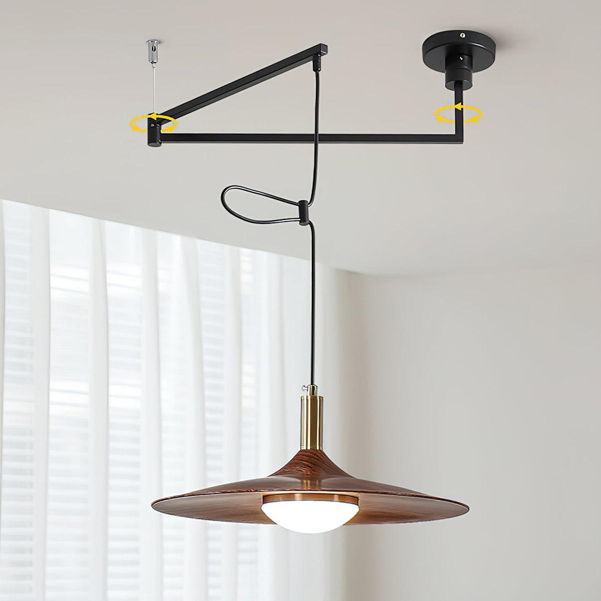 Adjustable Built-In LED Modern Swing Arm Pendant Light