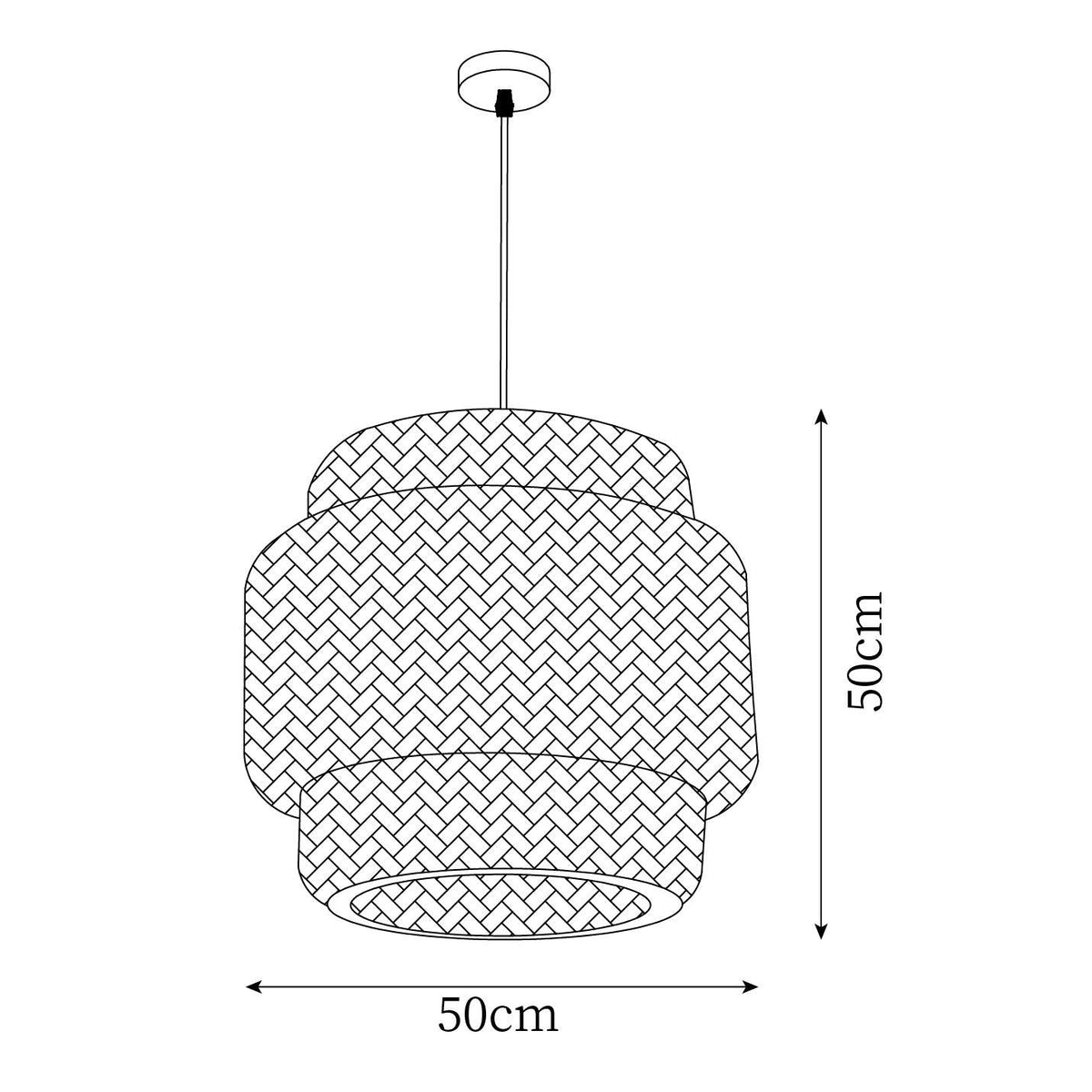 Woven Bamboo Shade Pendant Lamp With Double Layer