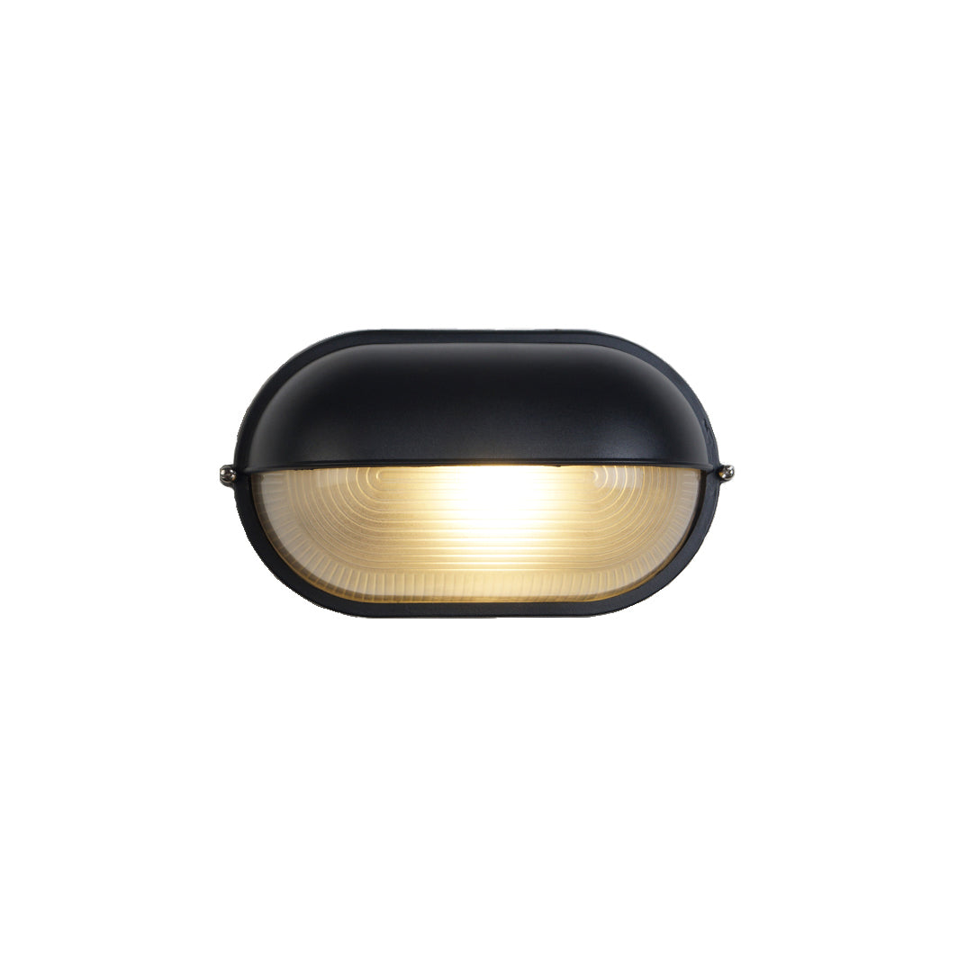 Ribbed Glass Shade Industrial Outdoor Wall Light