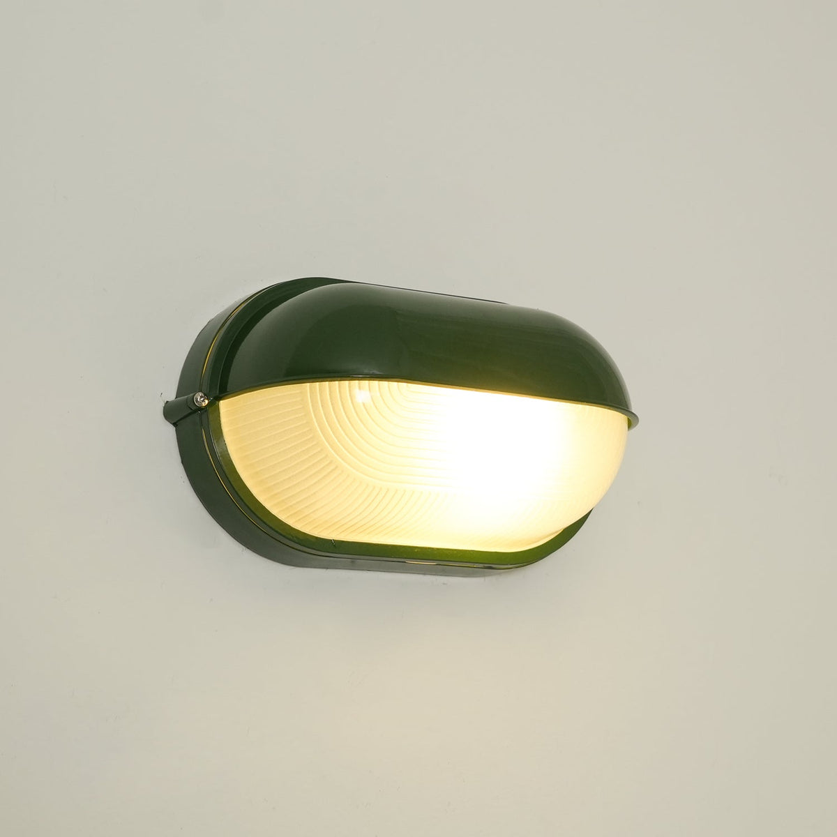 Ribbed Glass Shade Industrial Outdoor Wall Light